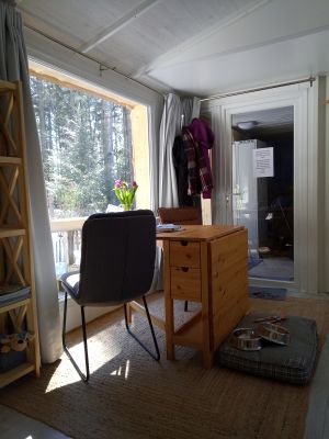 Essecke mit Blick auf den Nationalpark